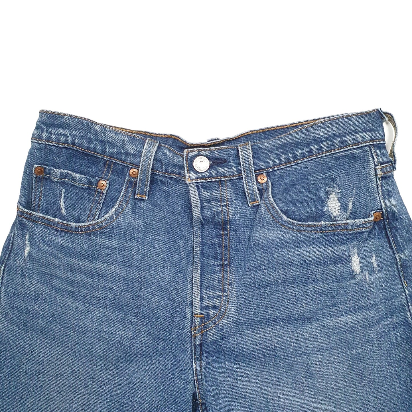 Womens Blue Levis 501 Jorts Denim Shorts