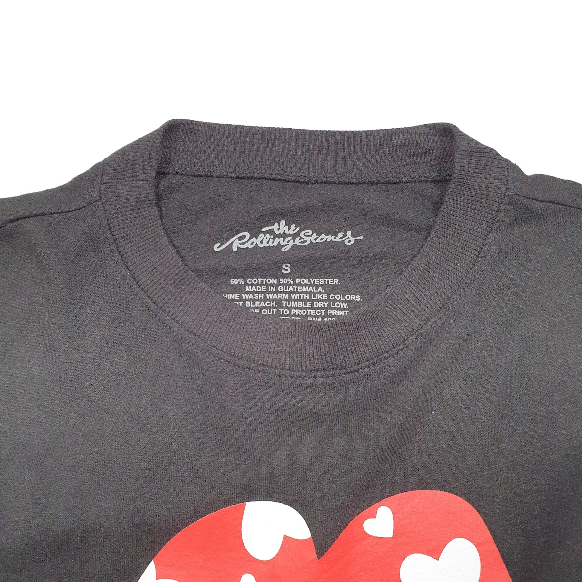 Womens Black The Rolling Stones Licks Band Mick Jagger Rock & Roll Crewneck Jumper