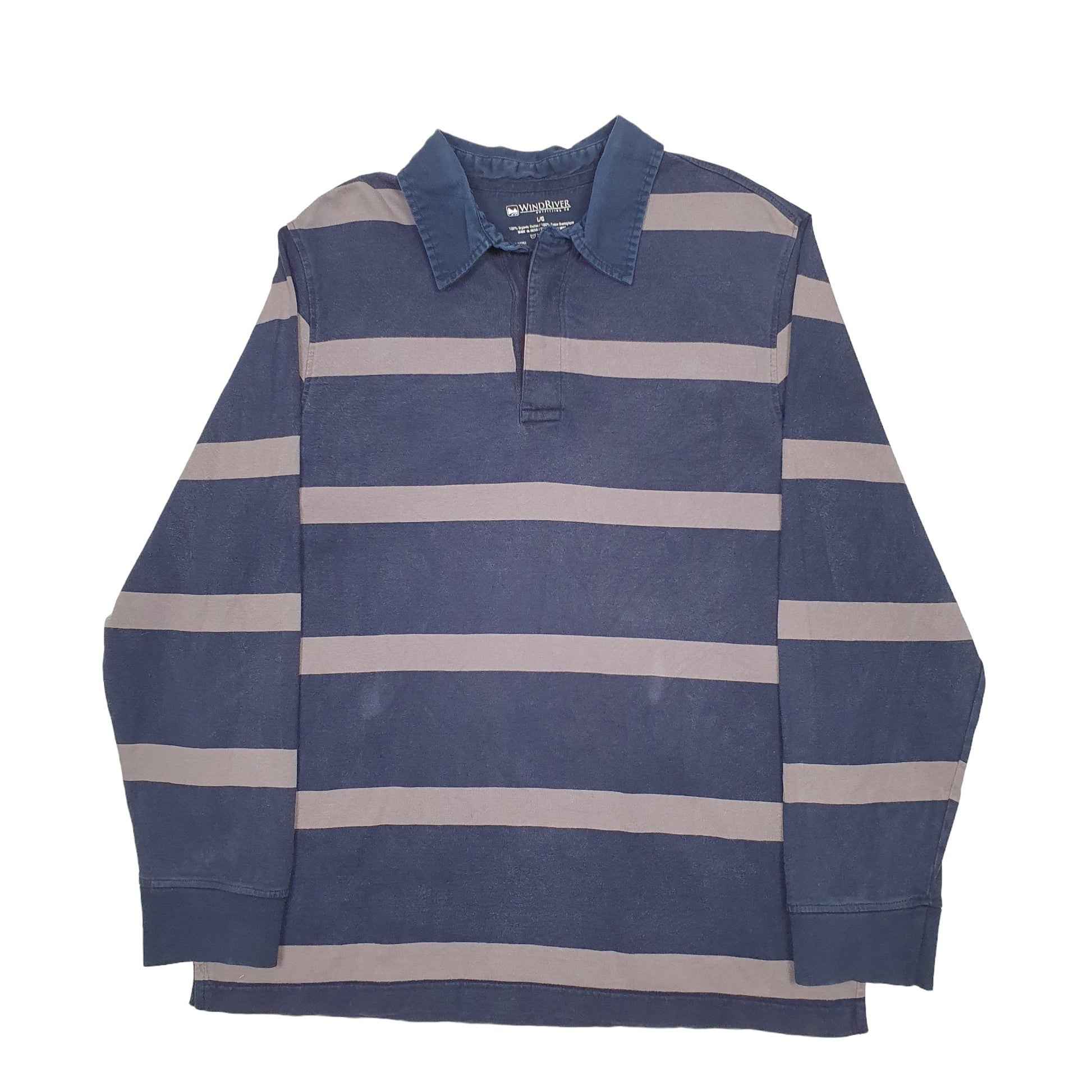 Mens Navy Wind River  Long Sleeve Shirt
