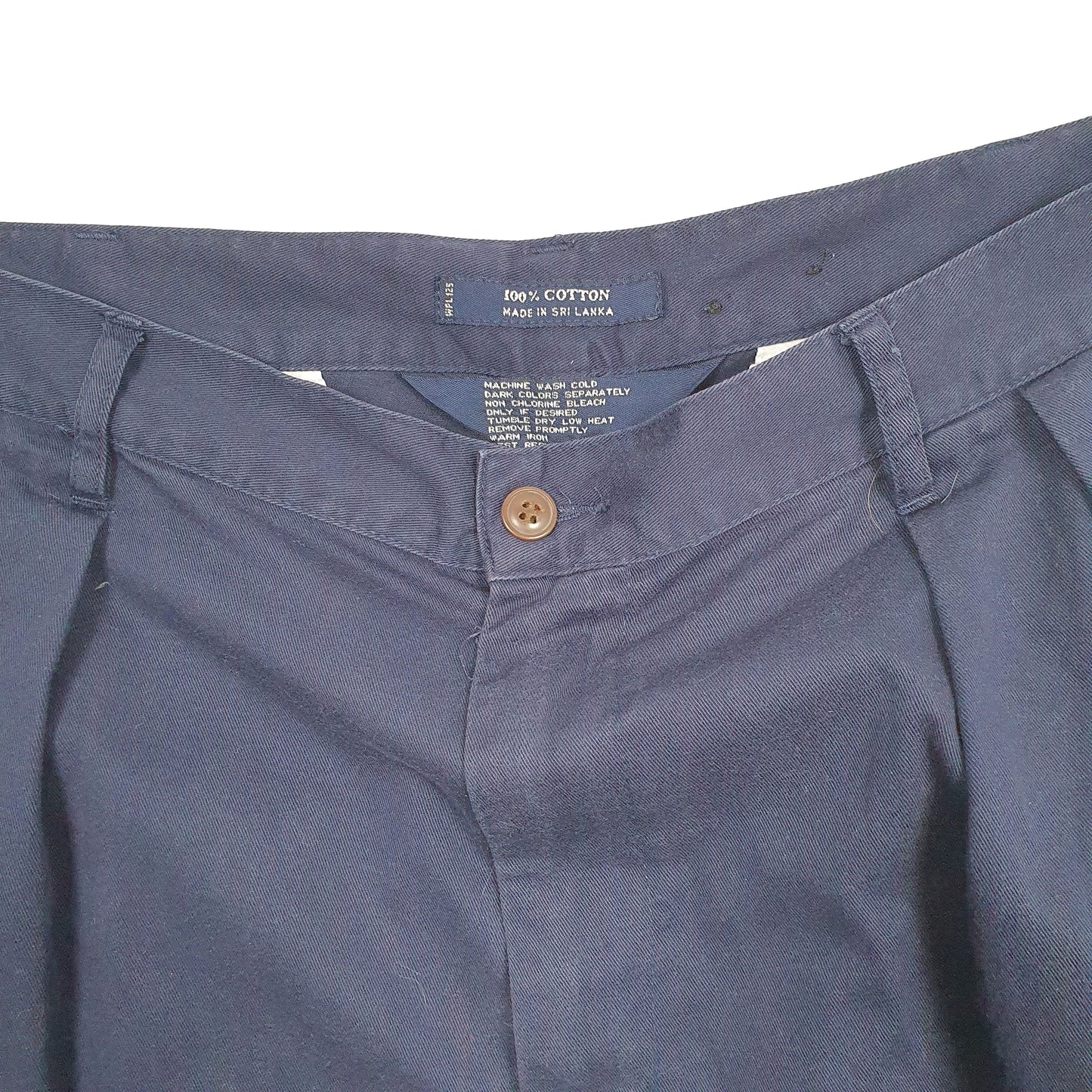 Mens Navy Ralph Lauren Chaps Vintage 1980s 90s Double Pleated Chino Shorts