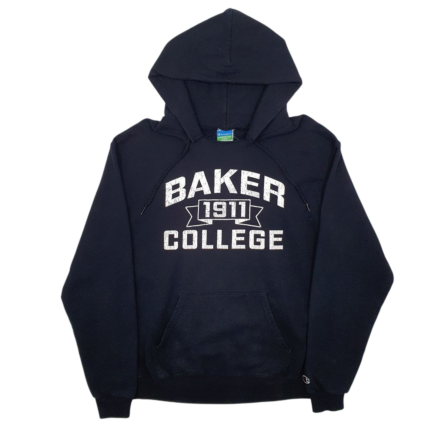 Mens Black Champion Baker College Hoodie Jumper