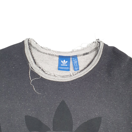 Womens Grey Adidas Spellout Crewneck Jumper