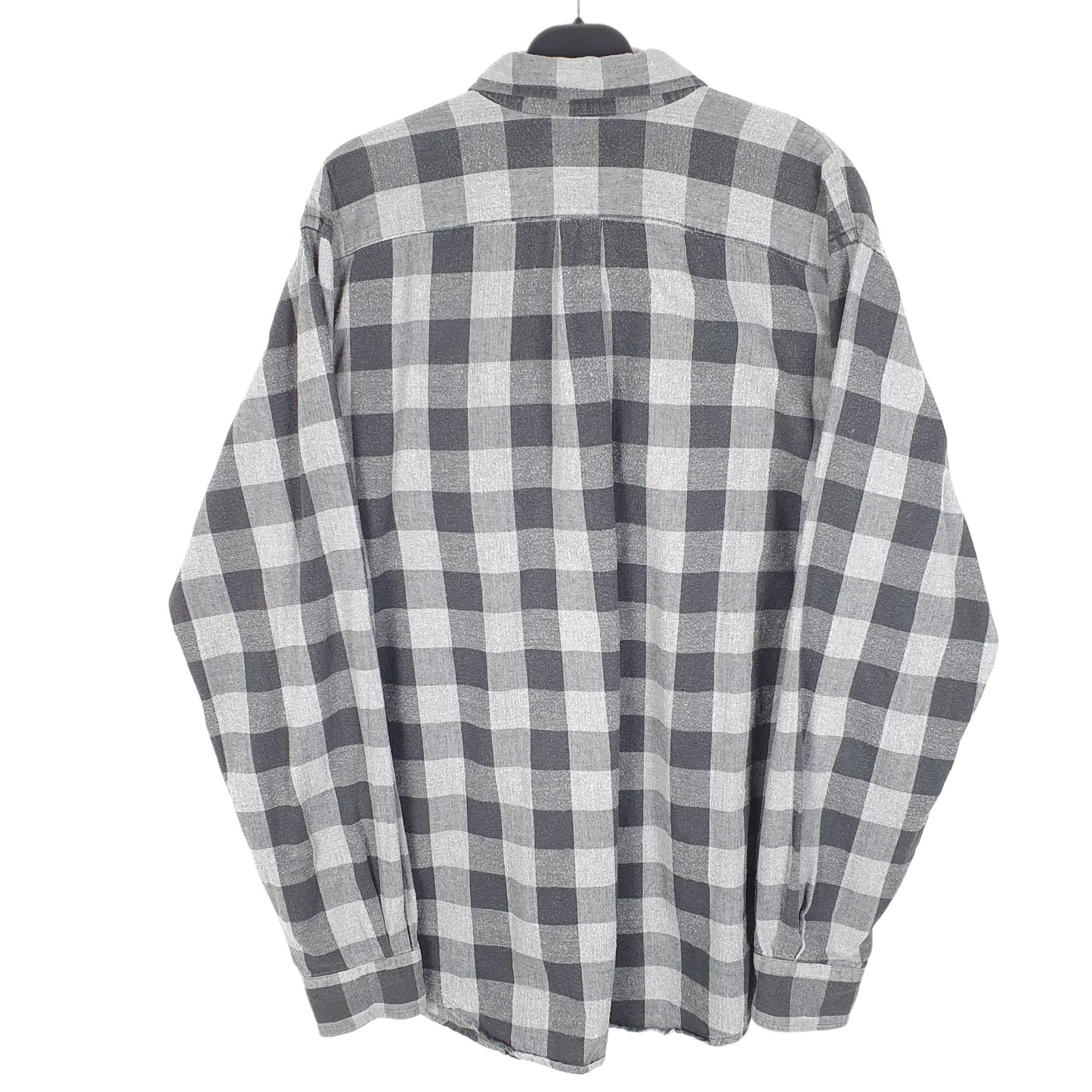 Mens Grey Lands End Flannel Overshirt Shacket Tall Long Sleeve Shirt