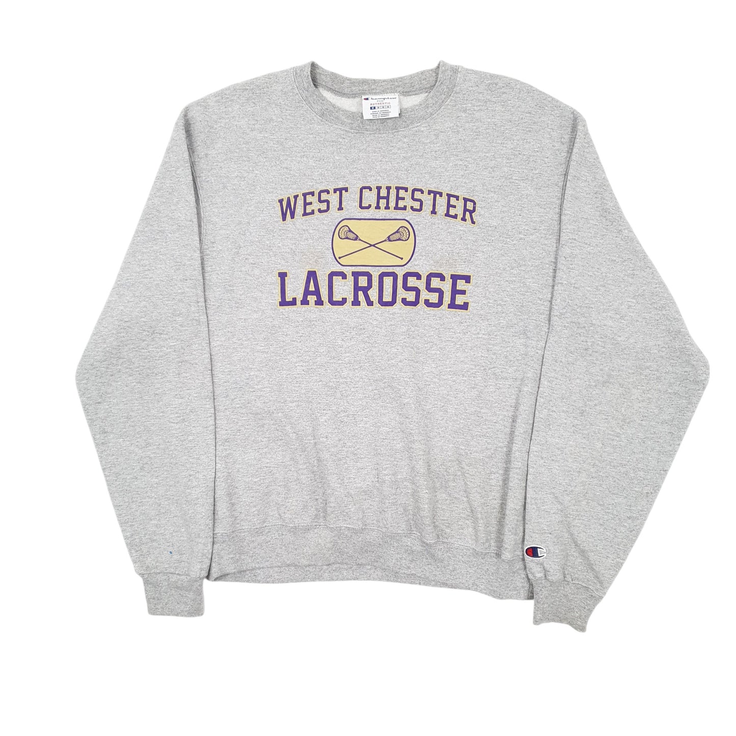 Mens Grey Champion West Chester Lacrosse Crewneck Jumper