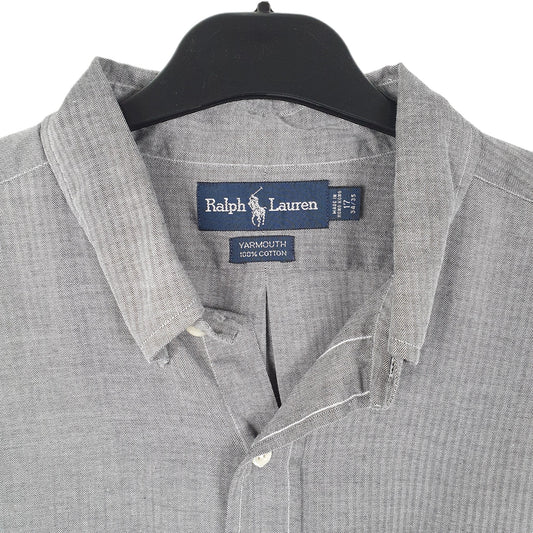 Mens Grey Ralph Lauren HBT Herringbone Twill Long Sleeve Shirt