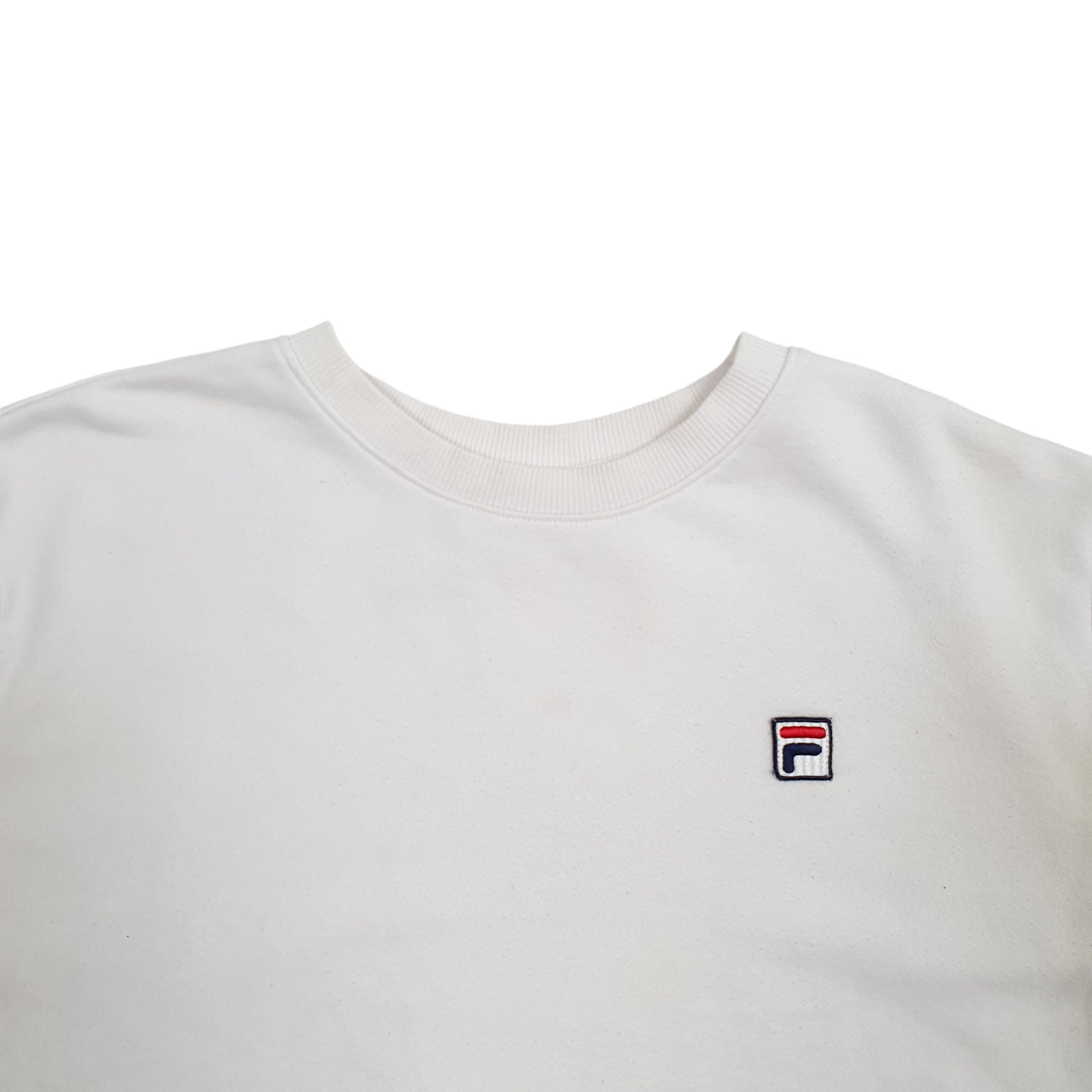 Womens White Fila  Crewneck Jumper