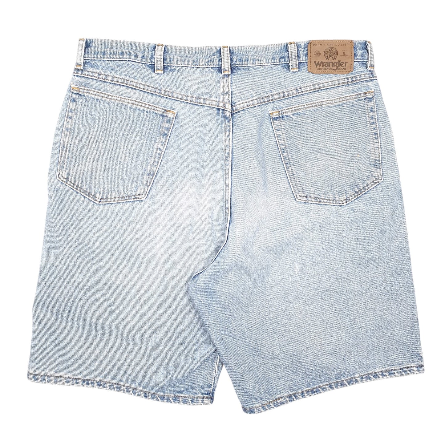 Mens Blue Wrangler Denim Jeans Jorts Baggy Denim Shorts