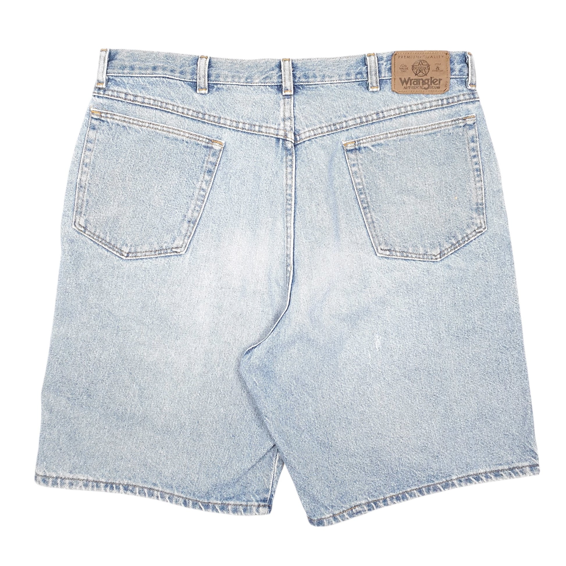 Mens Blue Wrangler Denim Jeans Jorts Baggy Denim Shorts