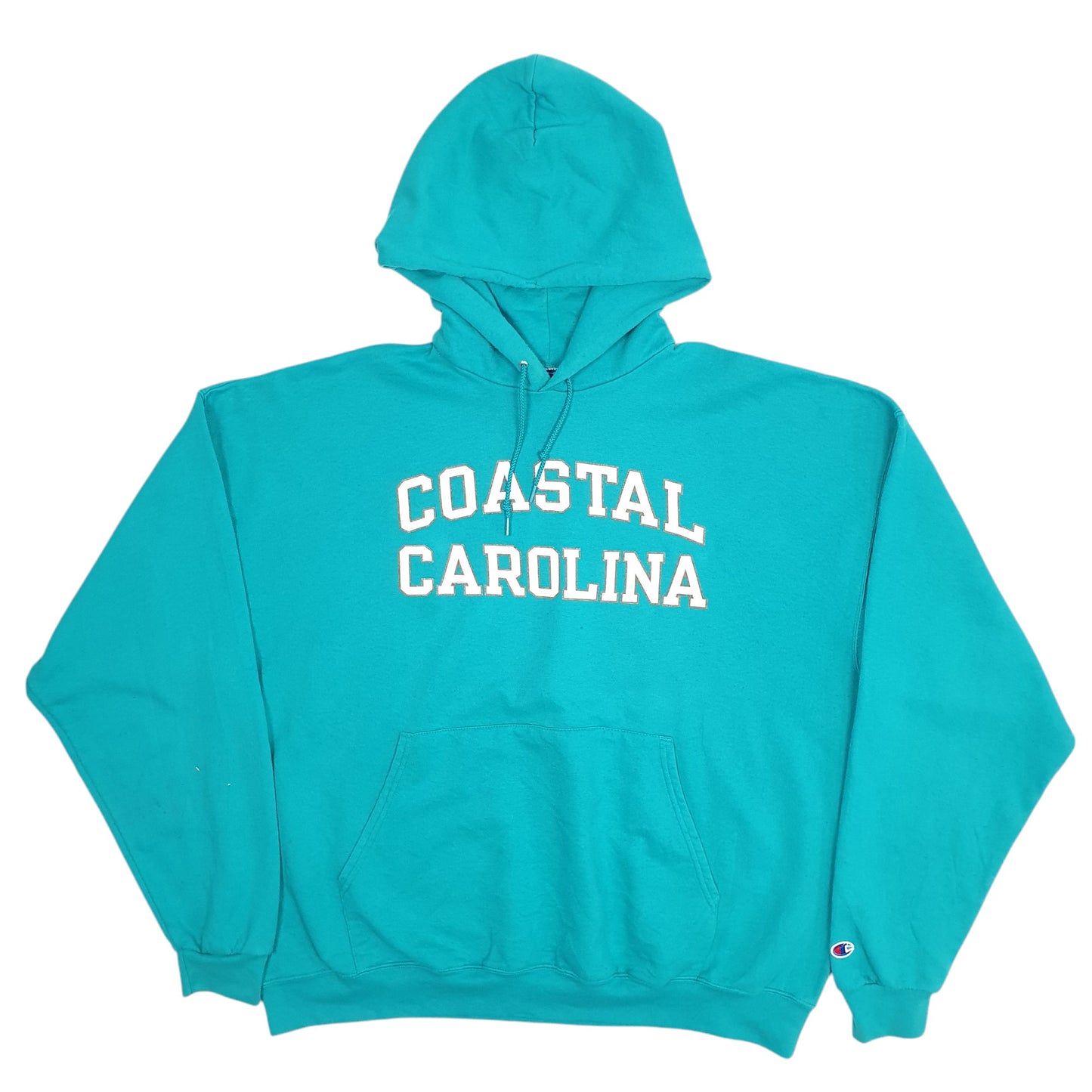 Mens Green Champion Coastal Carolina Spellout Hoodie Jumper