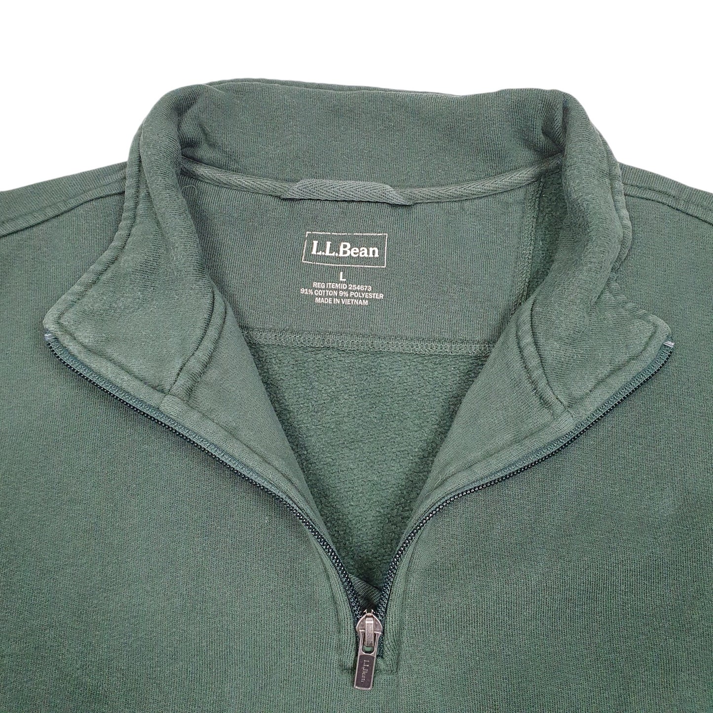 Mens Green L.L.Bean  Quarter Zip Jumper