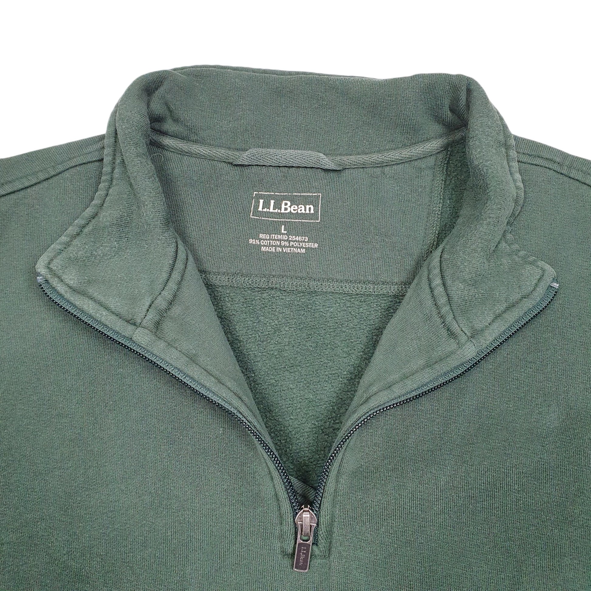 Mens Green L.L.Bean  Quarter Zip Jumper