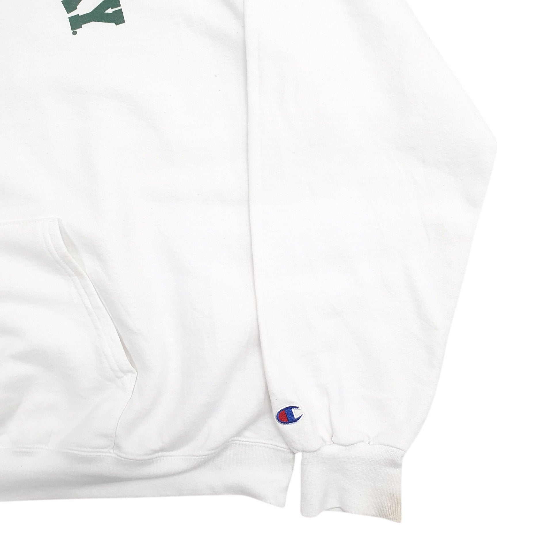 Mens White Champion William and Mary Spellout Hoodie Jumper