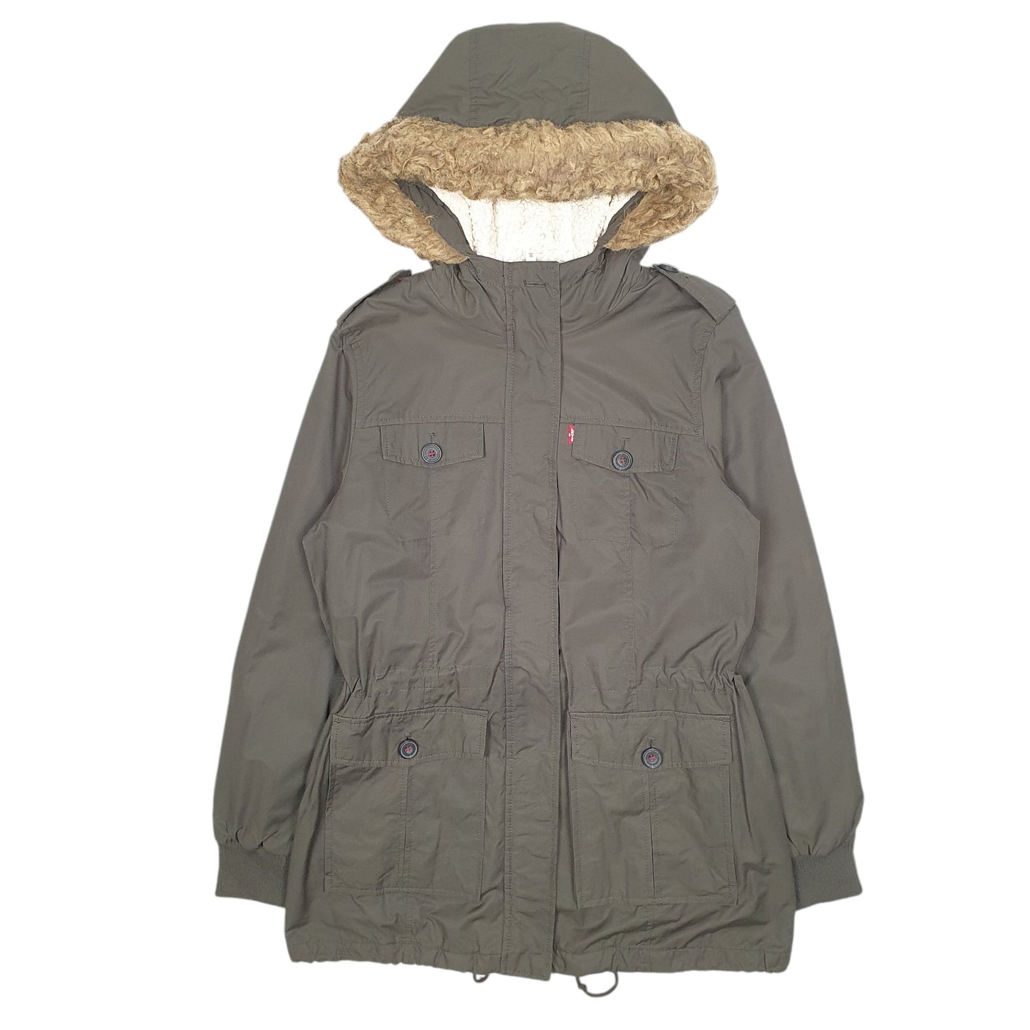 Womens Khaki Levis Lined  Coat