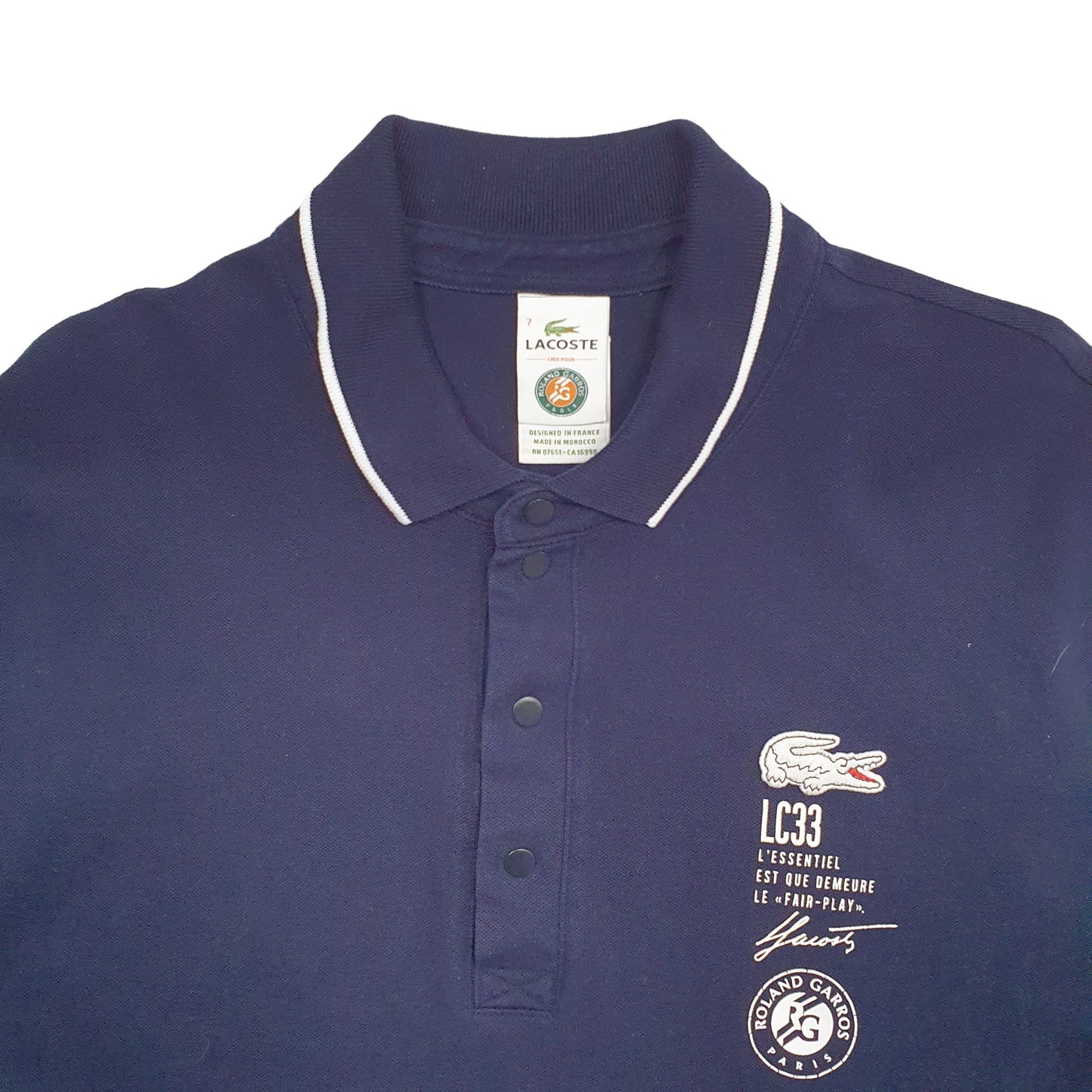 Mens Navy Lacoste  Short Sleeve Polo Shirt