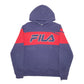 Mens Navy Fila Spellout Hoodie Jumper