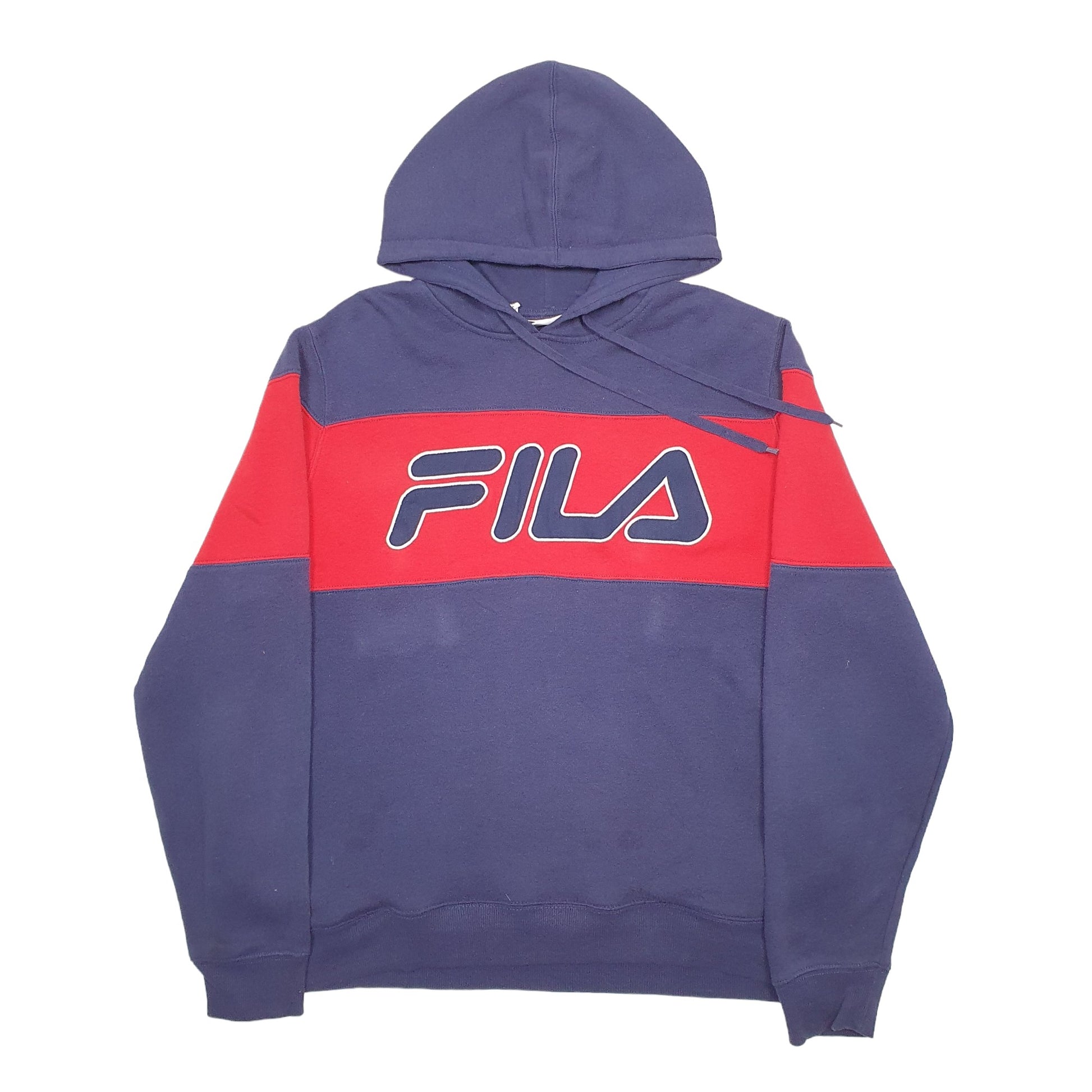 Mens Navy Fila Spellout Hoodie Jumper