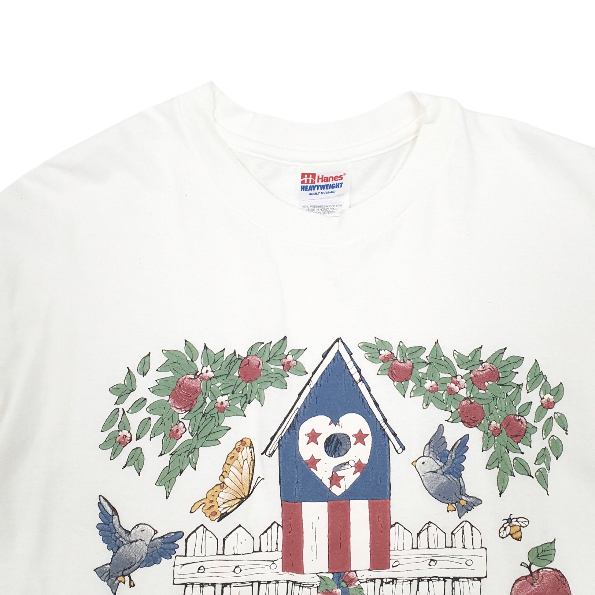 Mens White Hanes Single Stitch Vintage 90s Short Sleeve T Shirt