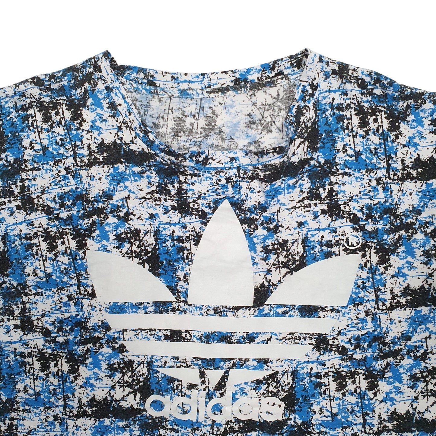 Womens Blue Adidas Spellout Short Sleeve T Shirt