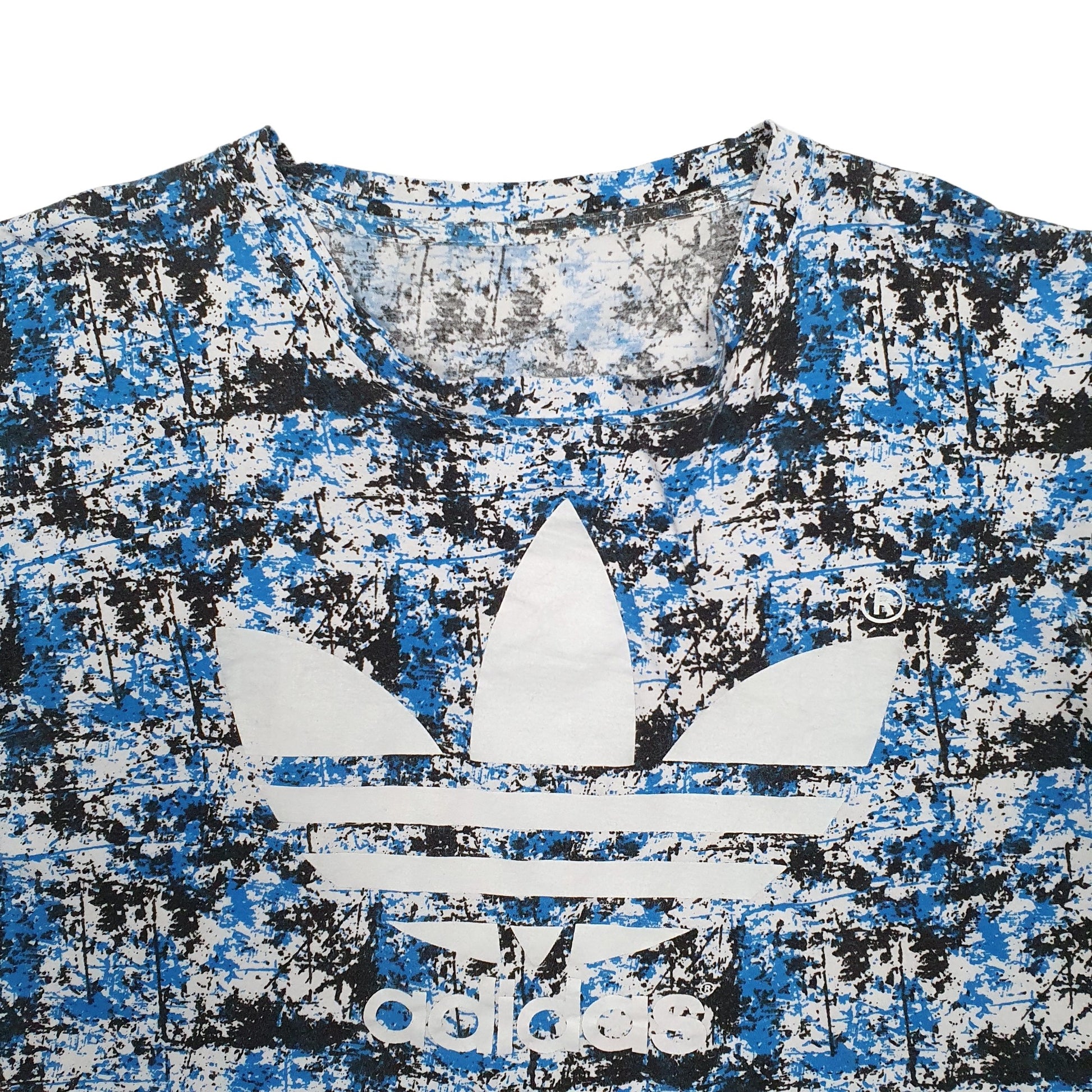 Womens Blue Adidas Spellout Short Sleeve T Shirt