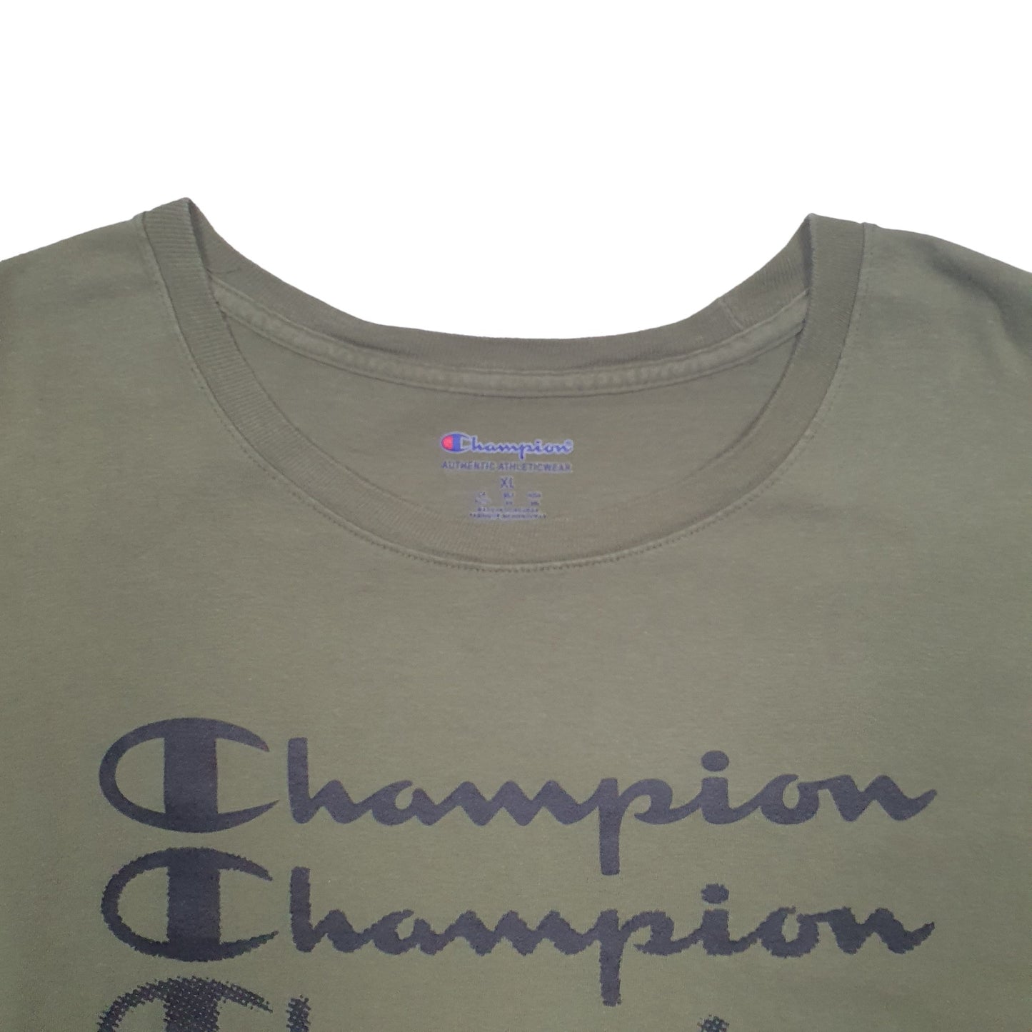 Mens Khaki Champion  Short Sleeve T Shirt