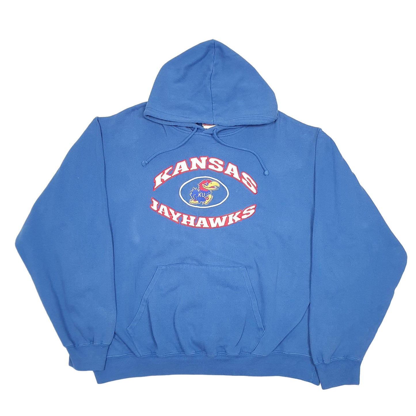 Mens Blue Sport Attack Kansas Jayhawks American Football Hoodie Jumper