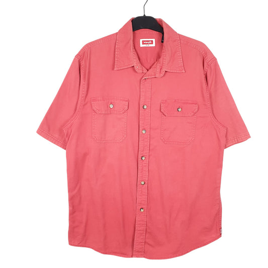 Mens Red Wrangler  Short Sleeve Shirt