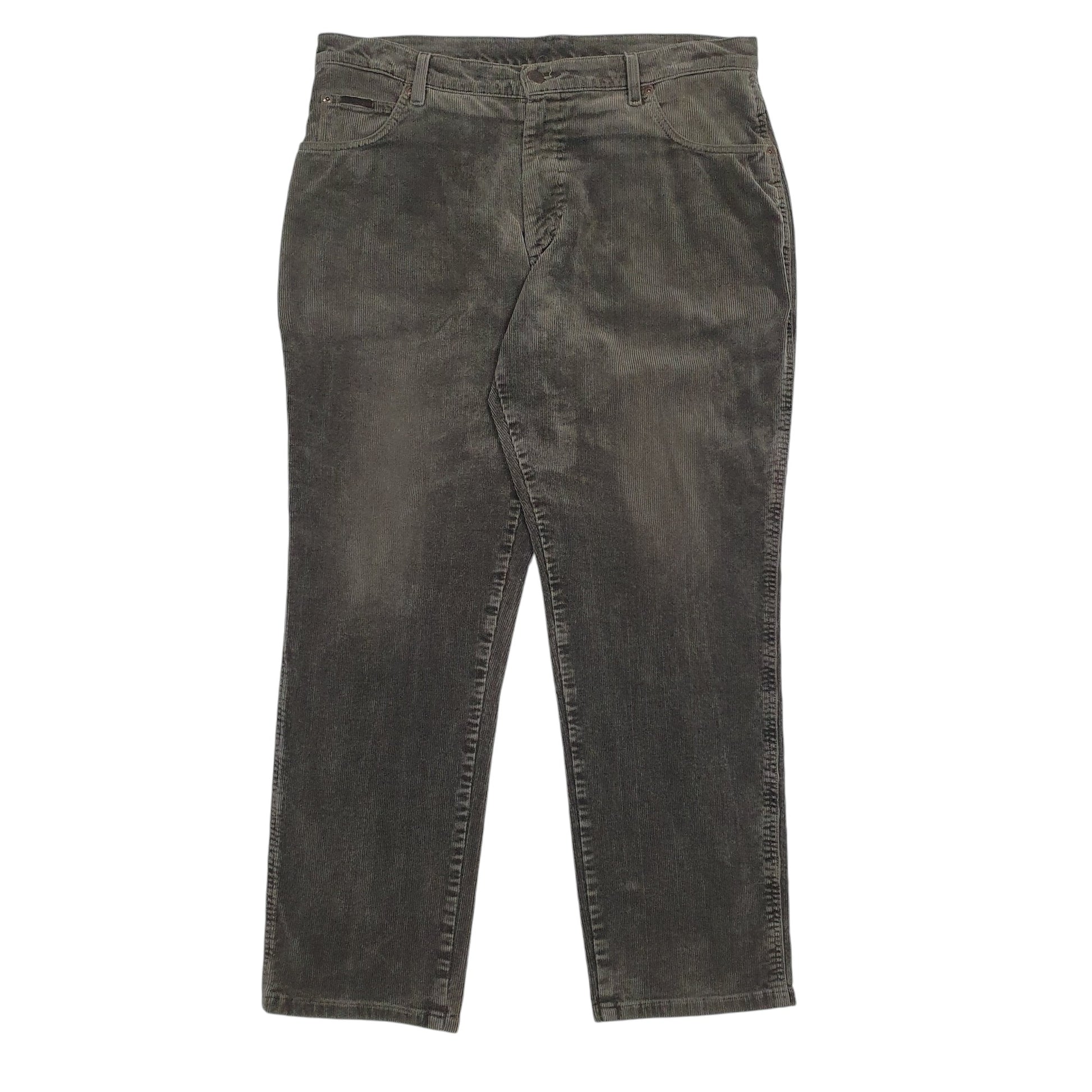 Mens Khaki Wrangle Texas Stretch Corduroy Trousers