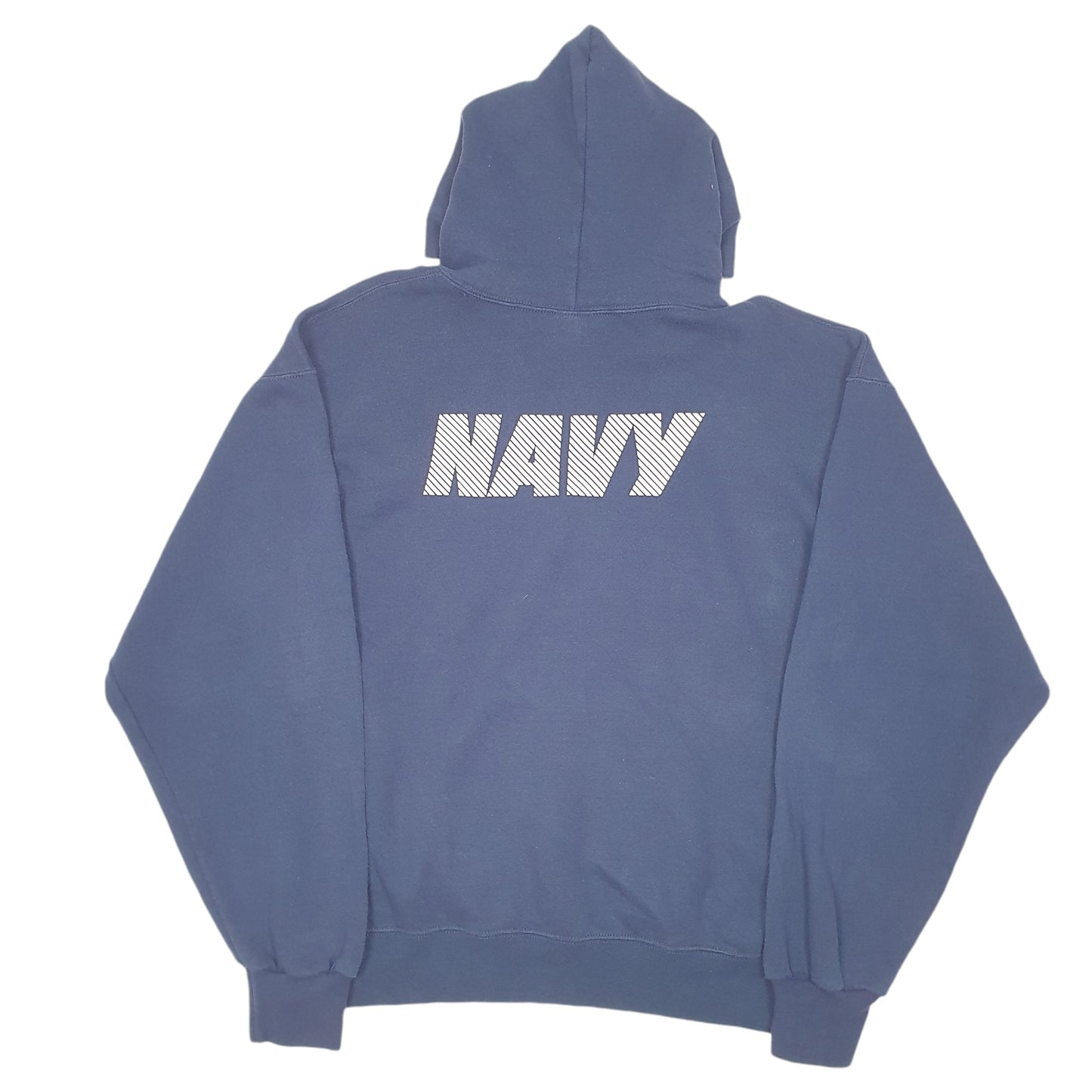 Mens Navy Soffee US Navy Vintage Made In USA USN Spellout Hoodie Jumper