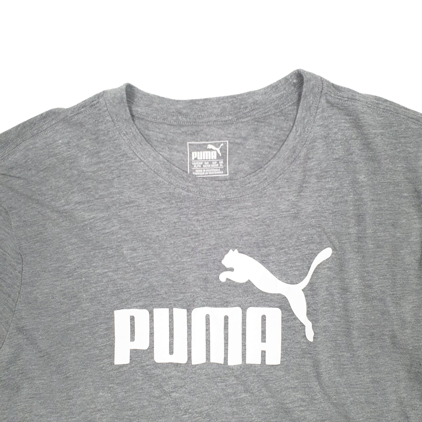 Mens Grey Puma Spellout Short Sleeve T Shirt