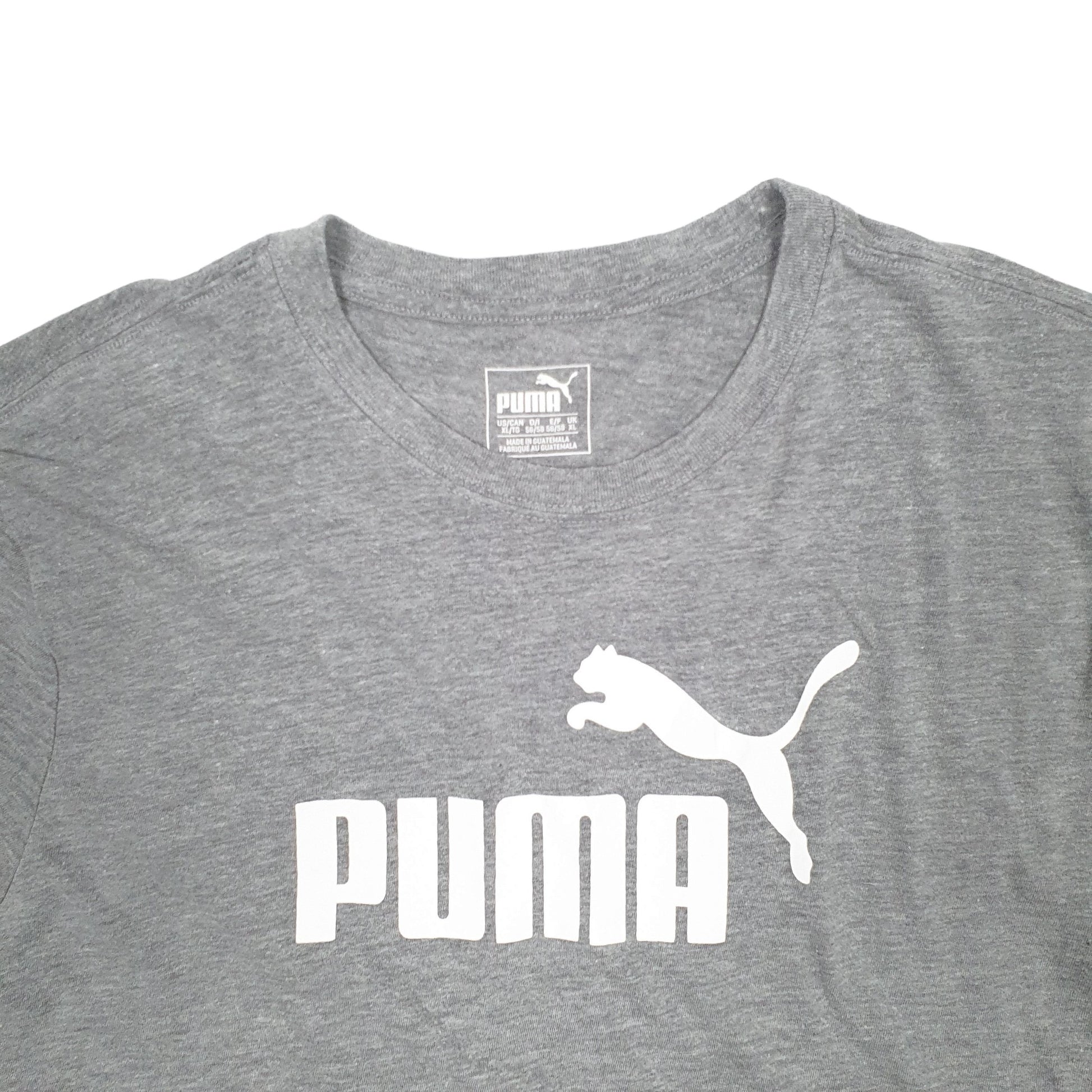 Mens Grey Puma Spellout Short Sleeve T Shirt