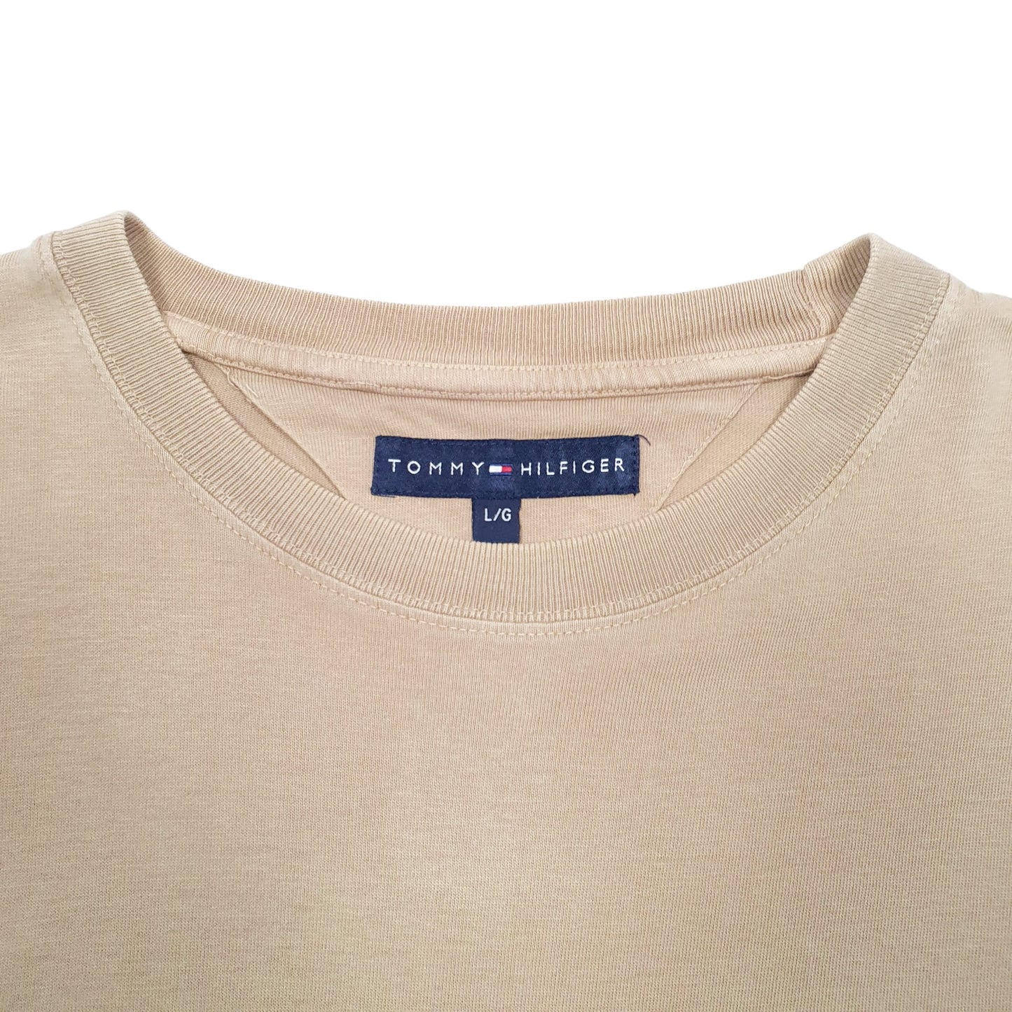 Mens Beige Tommy Hilfiger Spellout Short Sleeve T Shirt