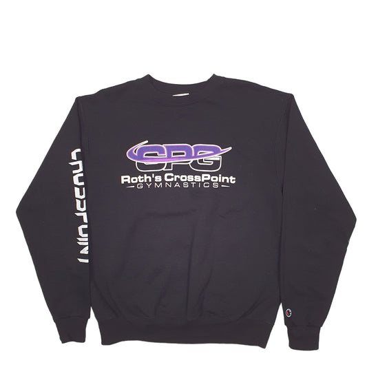 Mens Black Champion  Crewneck Jumper