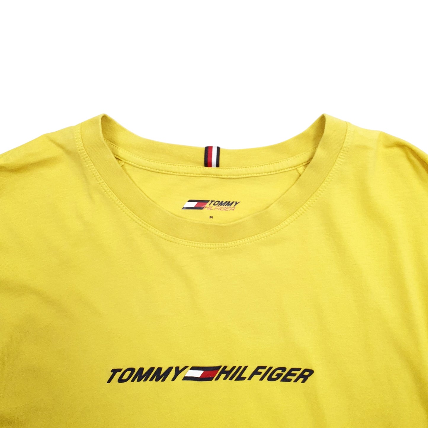 Mens Yellow Tommy Hilfiger Spellout Short Sleeve T Shirt