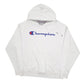 Mens White Champion Spellout Hoodie Jumper