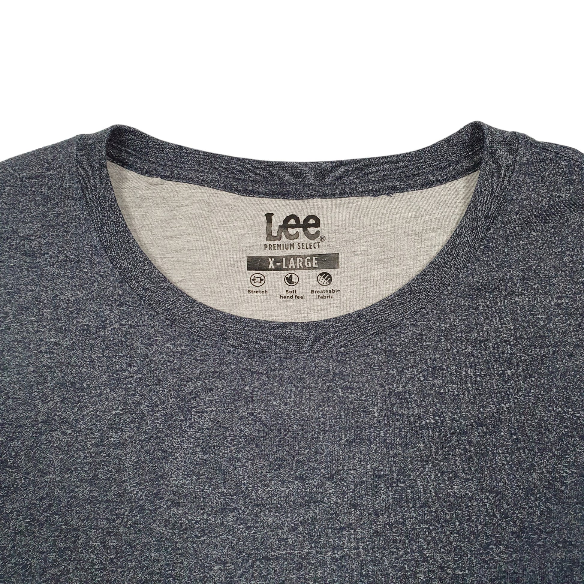 Mens Navy Lee Pocket Premium Select Long Sleeve T Shirt