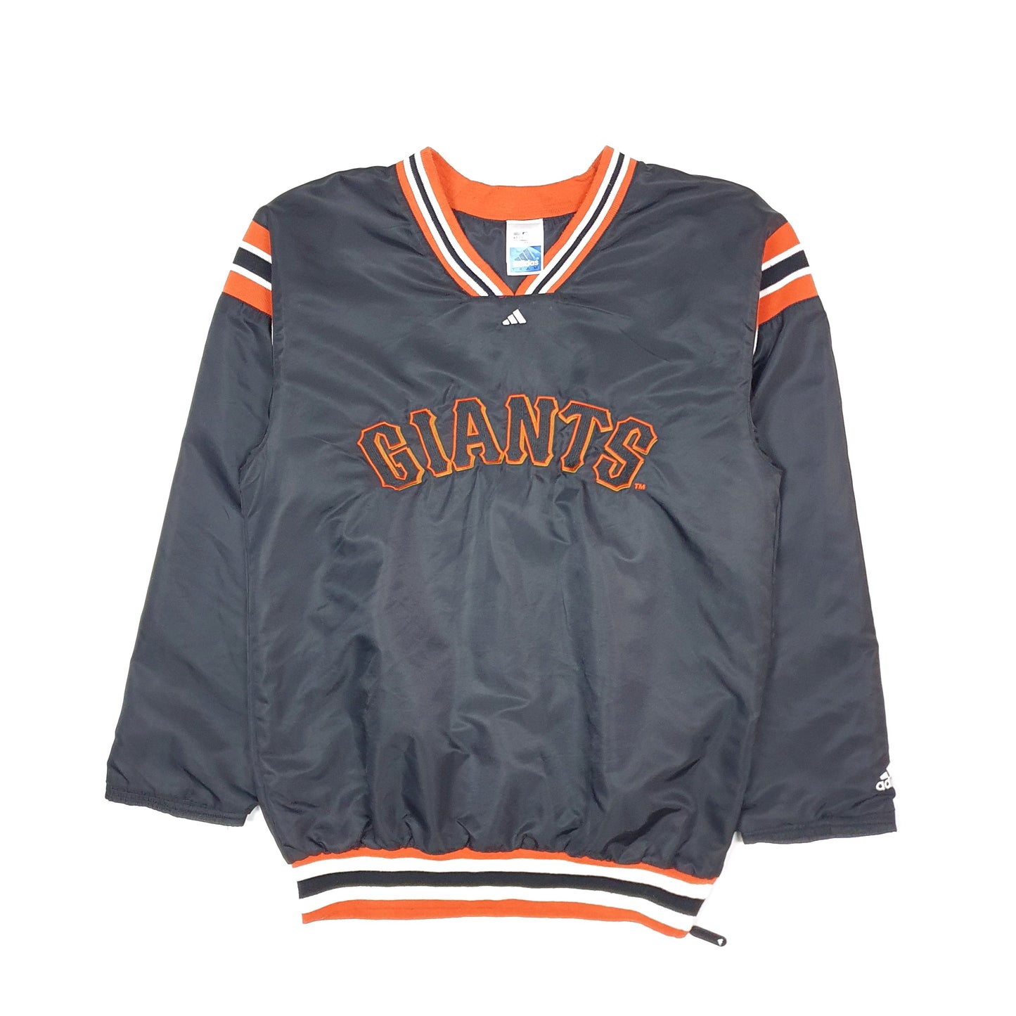 Mens Black Adidas Team Vintage 1990s San Francisco Giants MLB Crewneck Full Zip Coat