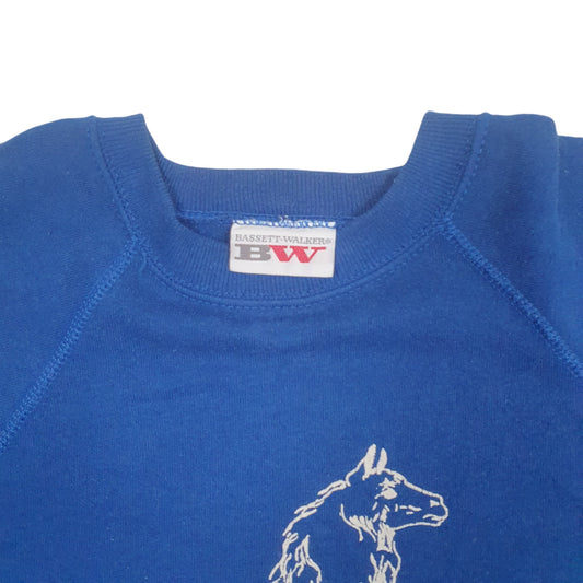 Mens Blue Bassett-Walker 1980s Vintage Crewneck Jumper