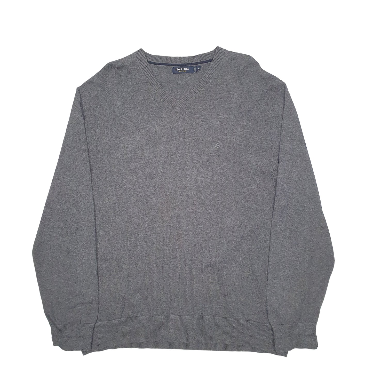 Mens Grey Nautica Knit Crewneck Jumper