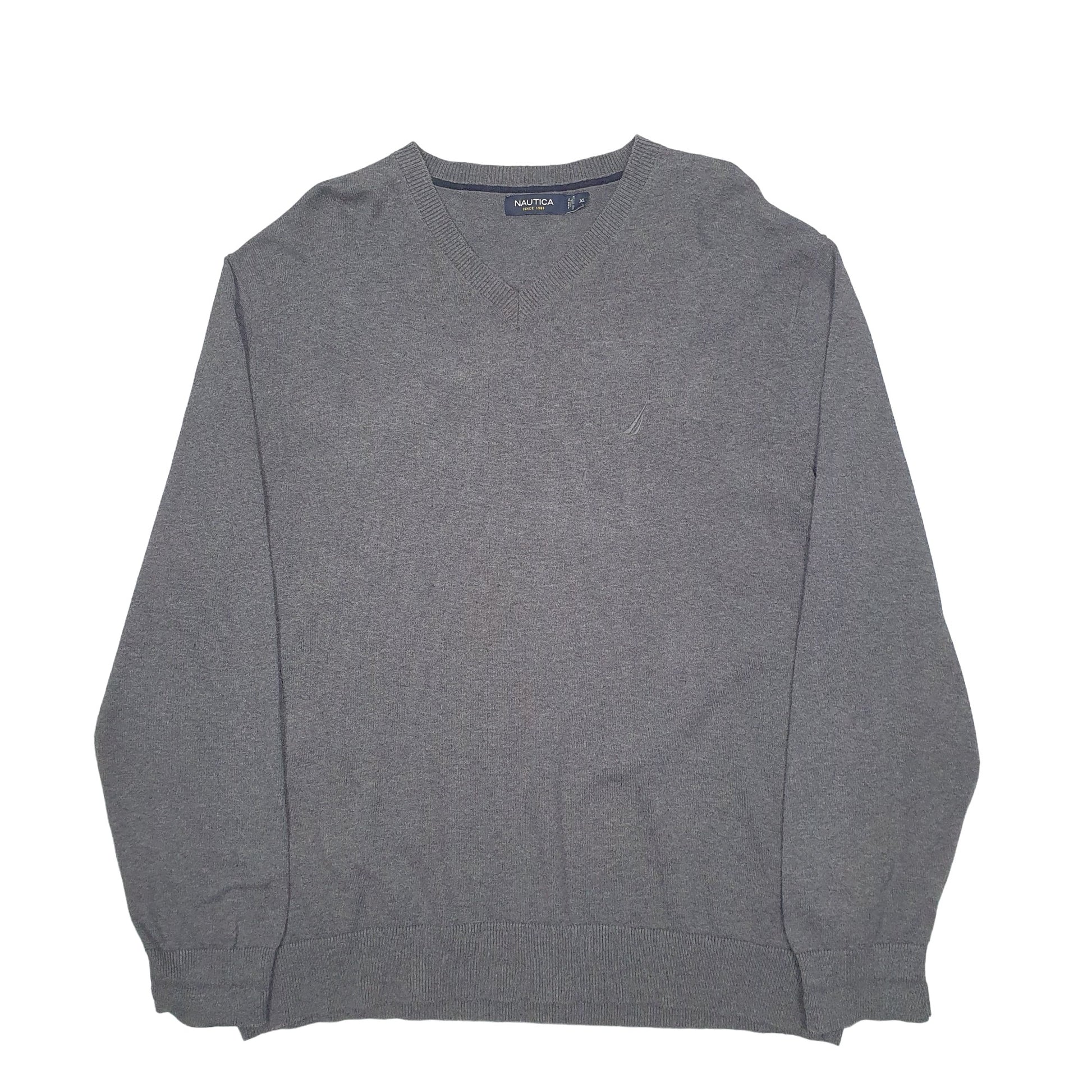 Mens Grey Nautica Knit Crewneck Jumper