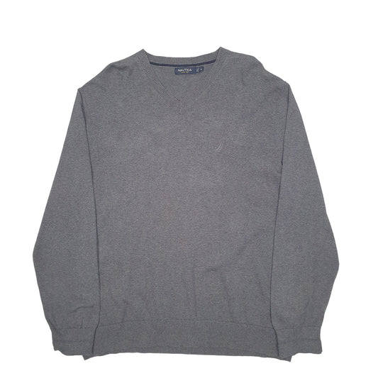 Mens Grey Nautica Knit Crewneck Jumper