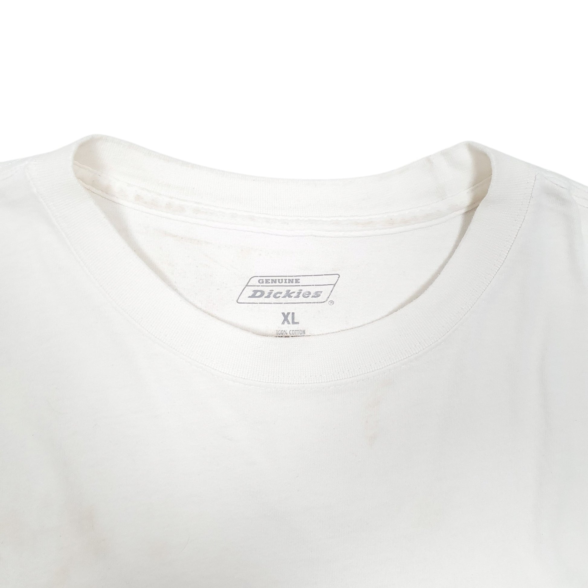 Mens White Dickies Pocket Workwear Short Sleeve T Shirt