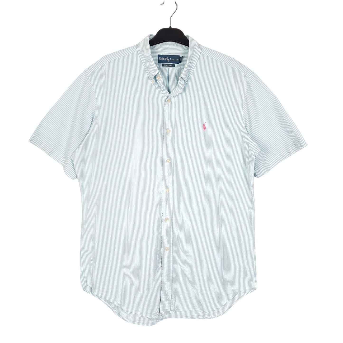 Mens Blue Ralph Lauren Oxford Short Sleeve Shirt