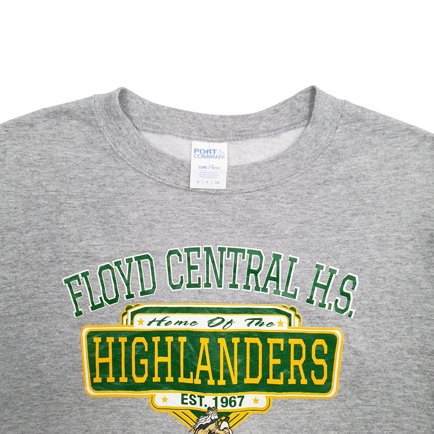 Mens Grey Port & Company Floyd Central H.S. Highlanders Est 1967 Crewneck Jumper