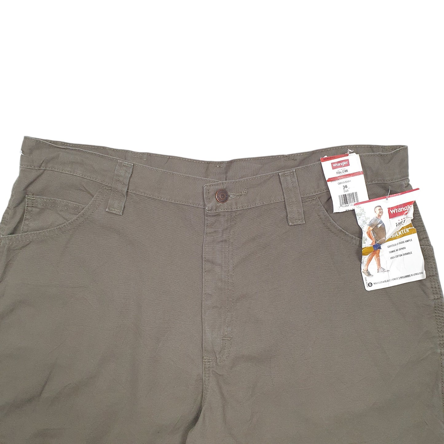 Mens Khaki Wrangler Denim Jeans Jorts Carpenter Shorts