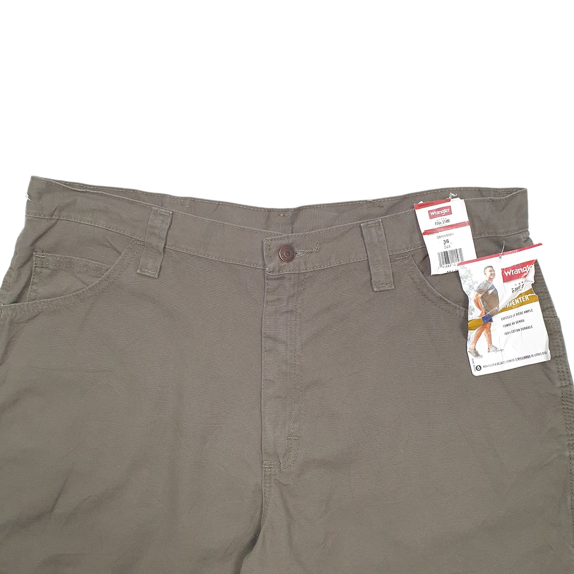 Mens Khaki Wrangler Denim Jeans Jorts Carpenter Shorts