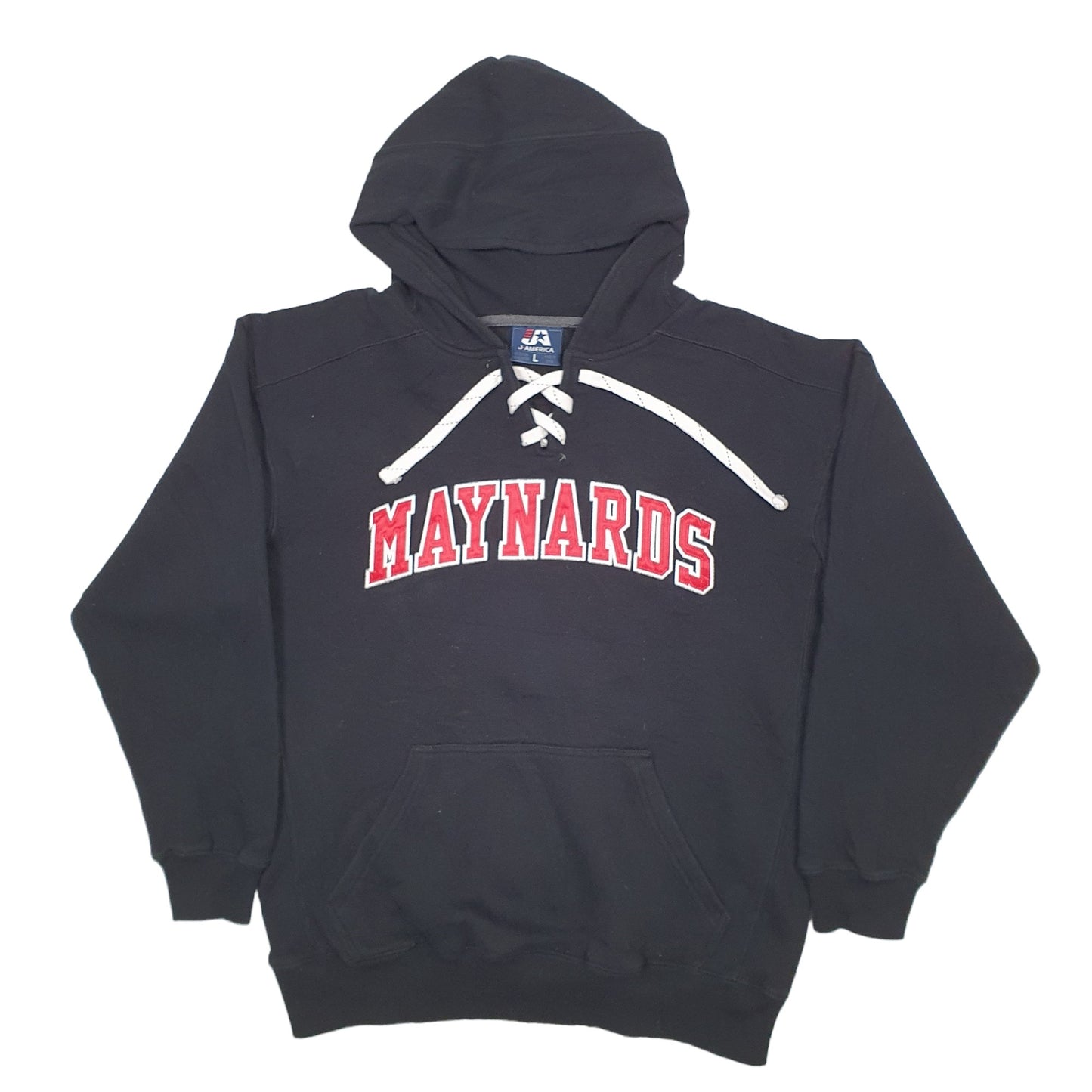 Mens Black J.America Maynard USA College Hoodie Jumper