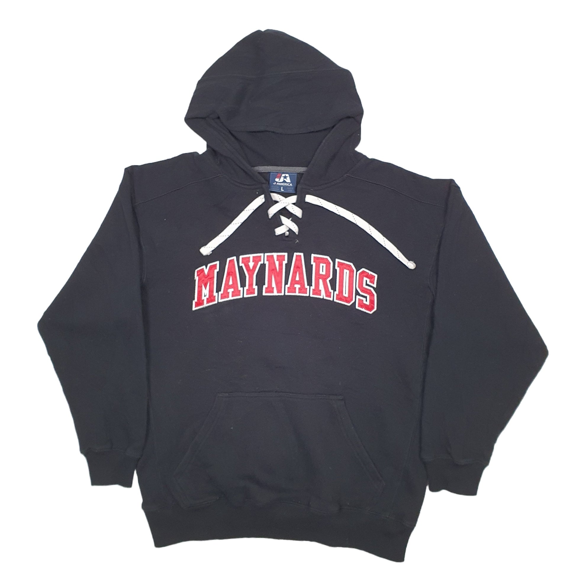Mens Black J.America Maynard USA College Hoodie Jumper