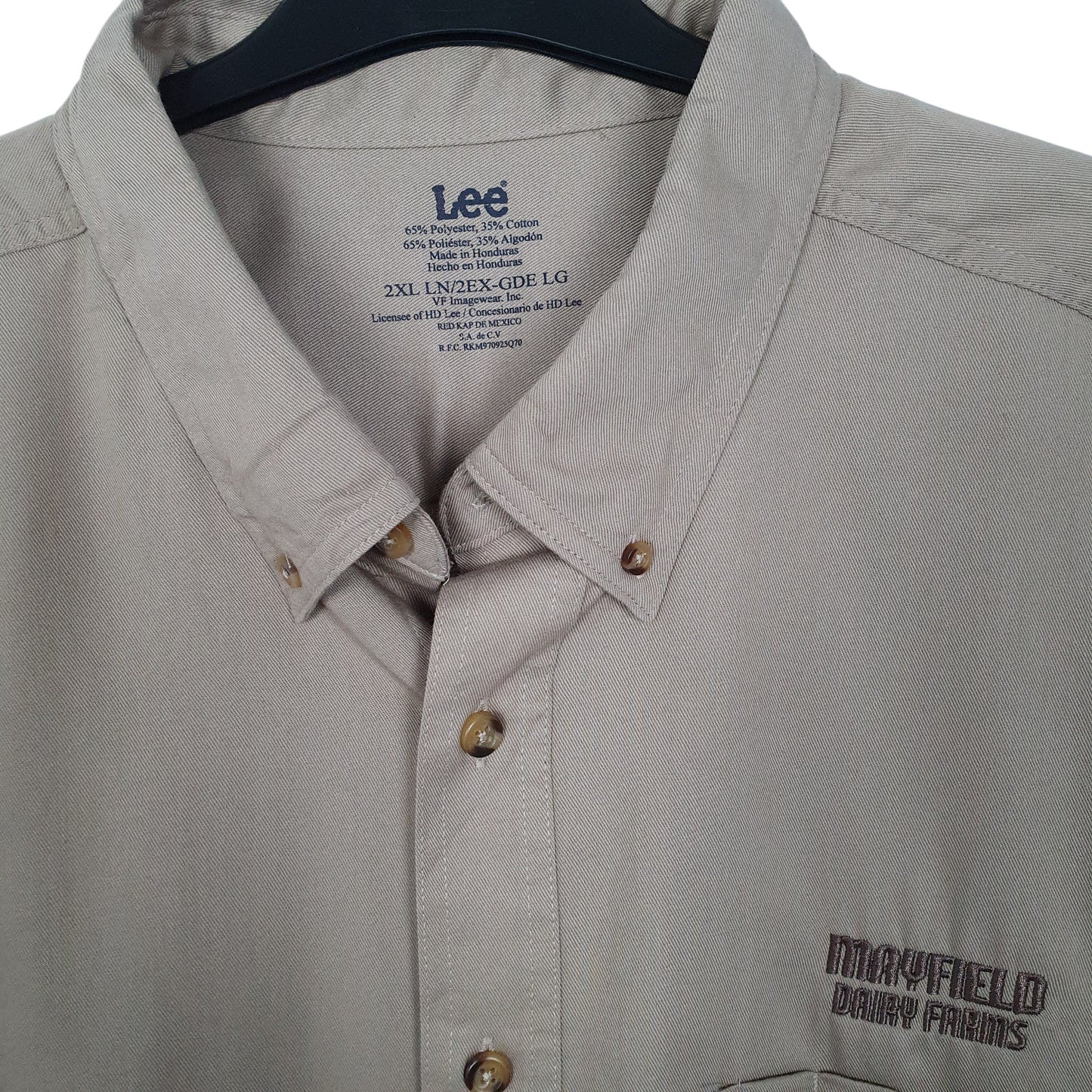 Mens Brown Lee Long Short Sleeve Shirt