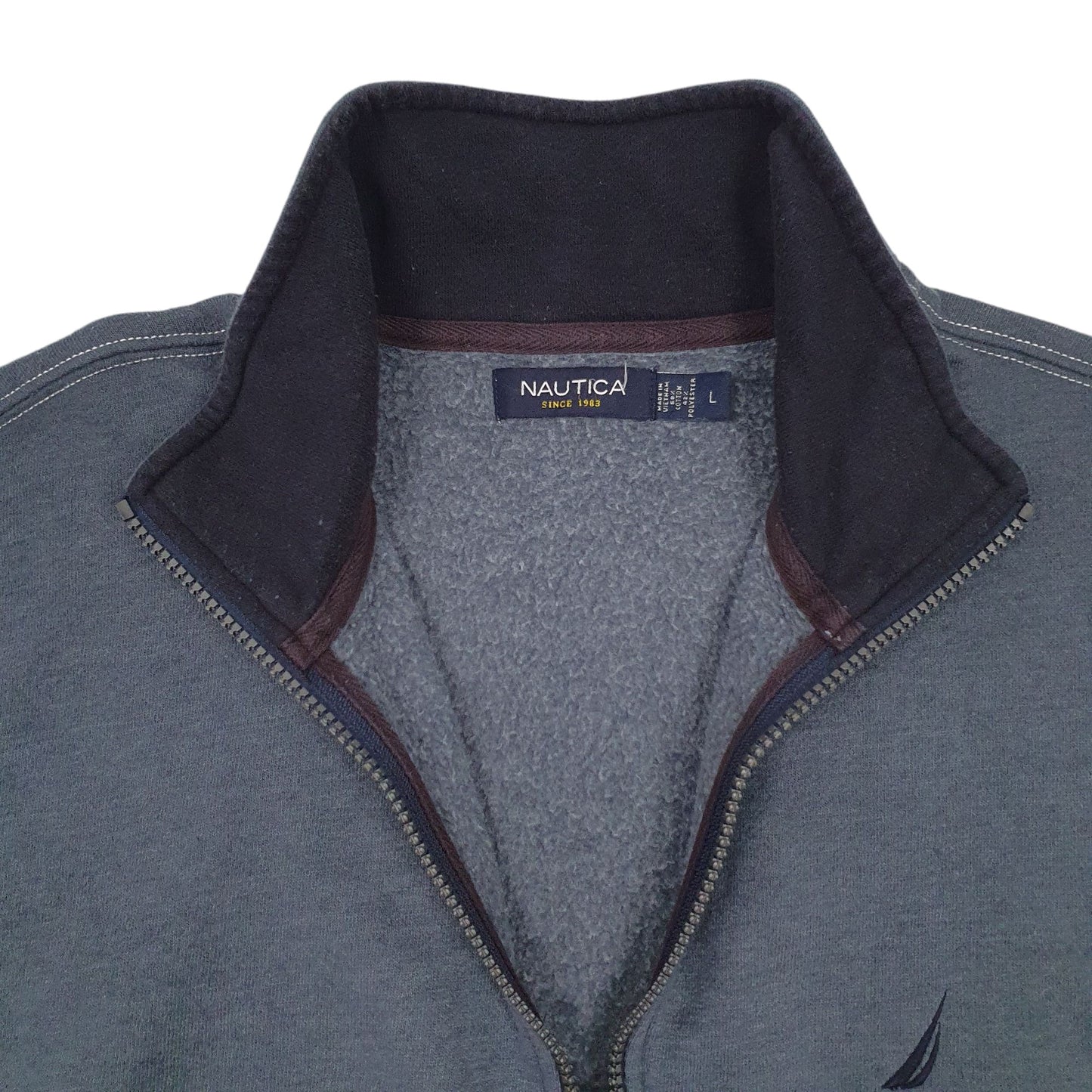 Mens Grey Nautica  Quarter Zip Jumper