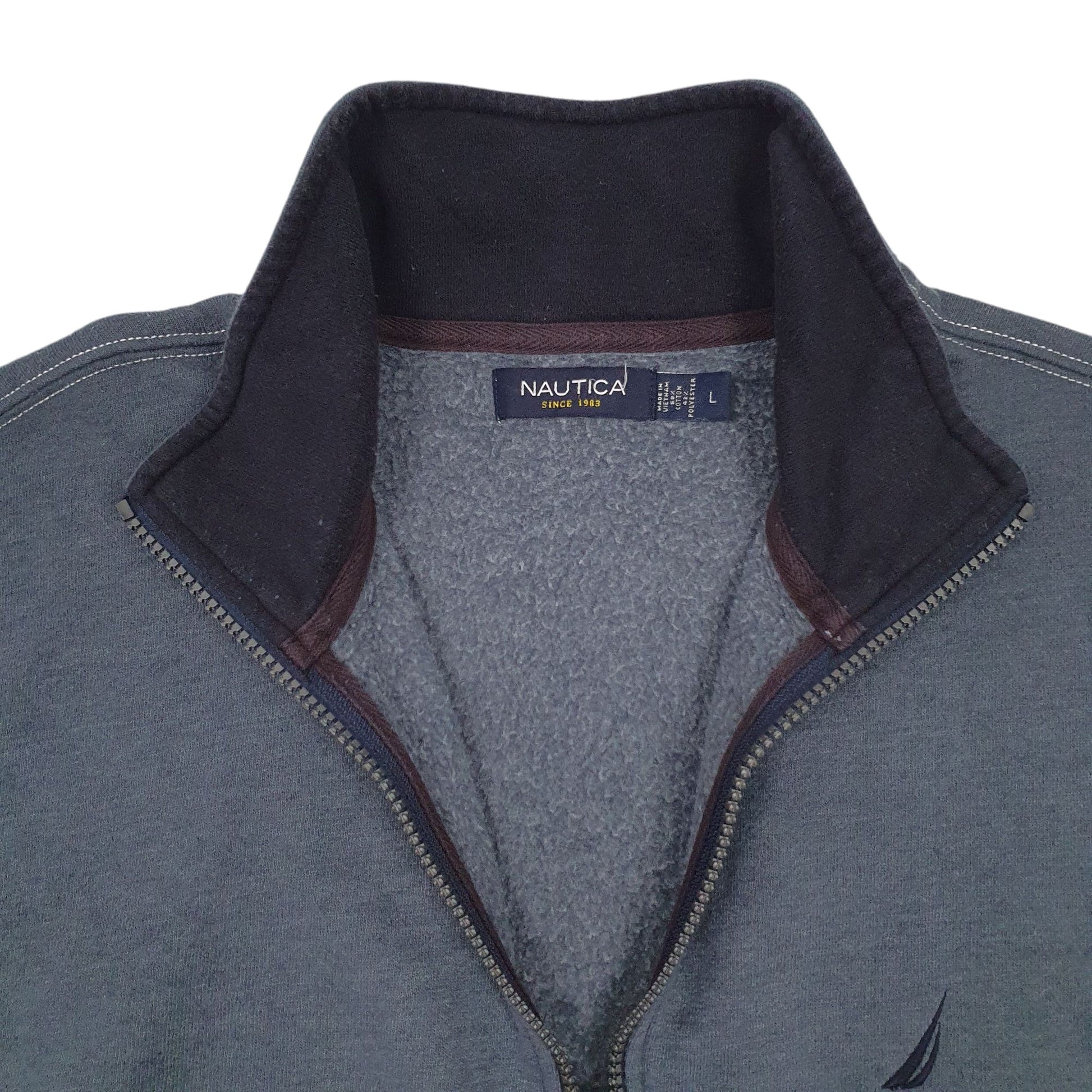 Mens Grey Nautica  Quarter Zip Jumper
